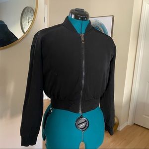 Black Bomber Jacket Stoosh Size M